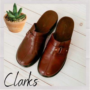 SALE!! | CLARK'S Brown Mules #79848 Leather Slip-on Shoes
